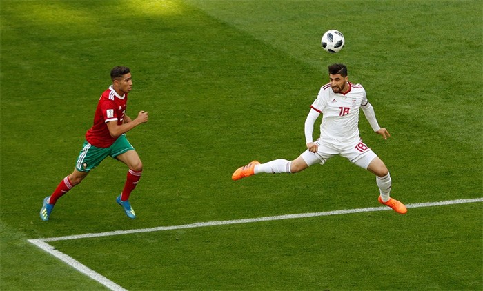 نهاية مباراة المغرب وإيران بفوز الأخير بهدف دون رد