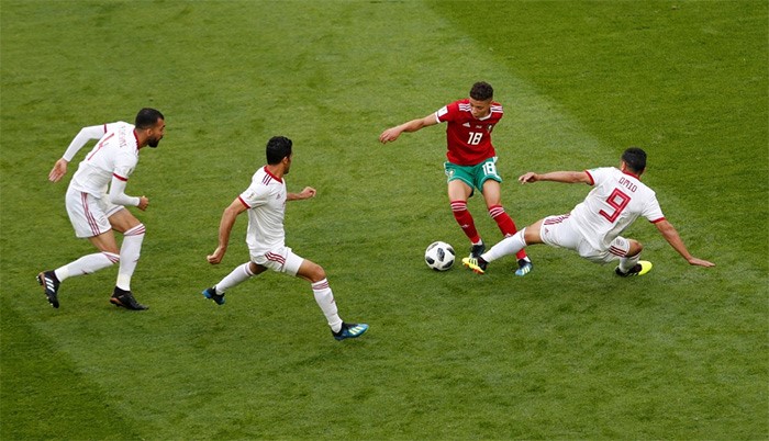 نهاية مباراة المغرب وإيران بفوز الأخير بهدف دون رد