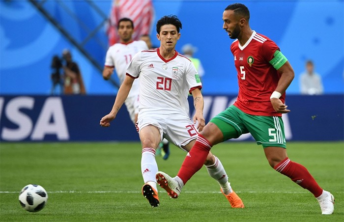 نهاية مباراة المغرب وإيران بفوز الأخير بهدف دون رد