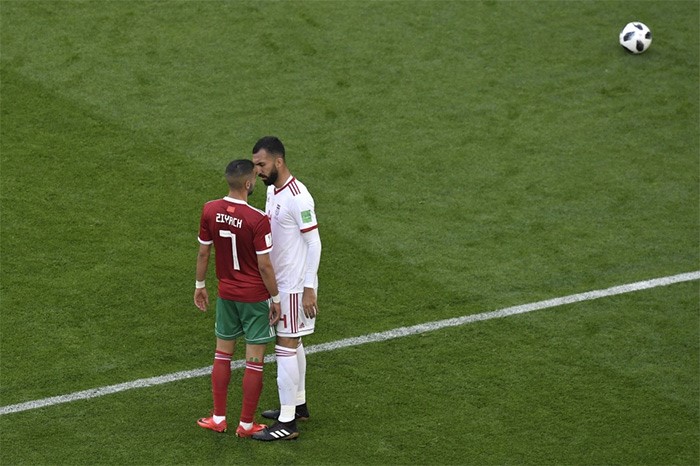 نهاية مباراة المغرب وإيران بفوز الأخير بهدف دون رد