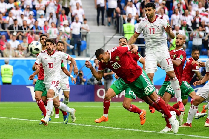 نهاية مباراة المغرب وإيران بفوز الأخير بهدف دون رد