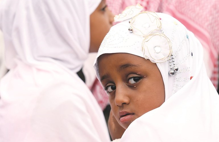 طفلة إثيوبية خلال صلاة العيد في أديس أبابا﻿