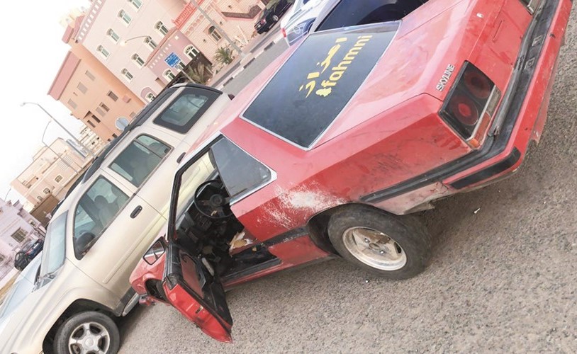 المركبة المستهترة بعد إجبارها على التوقف في عبدالله المبارك﻿