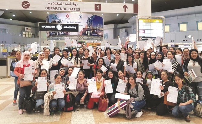 إدارة العمالة المنزلية أنجزت الإجراءات المبسطة لمغادرتهن إلى الفلبين﻿