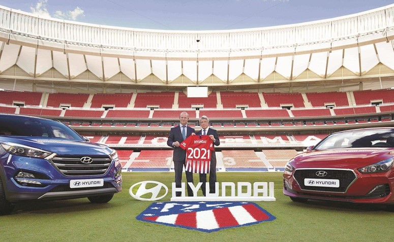 هيونداي موتور توقع شراكة عالمية مع أتليتيكو مدريد تمتد حتى 2021