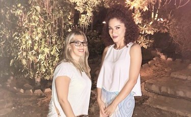 ندى موسى مع الزميلة خلود ابو المجد﻿