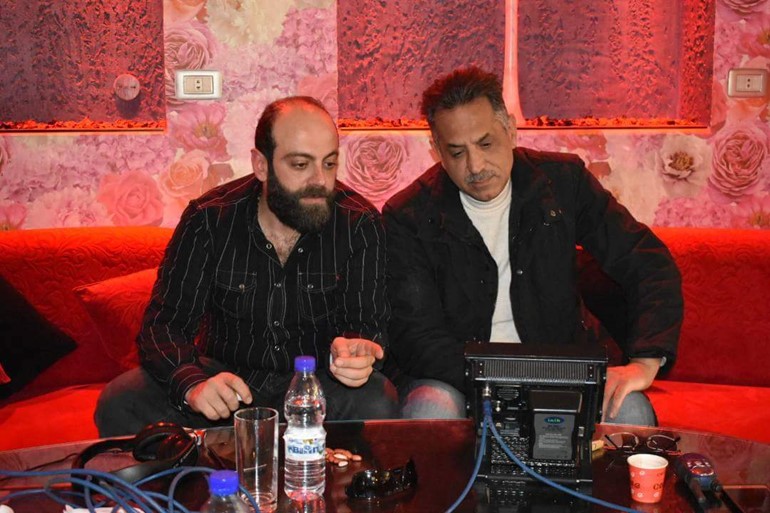 المخرج عارف الطويل مع الكاتب جورج عربجي