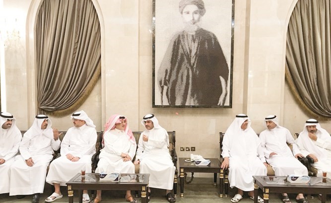 محمد بن سلطان بن حثلين خلال استقبال ‏الامير محمد بن سعد آل سعود والأمير بندر بن سعد آل سعود﻿﻿‏والأمير سلطان بن سعد آل سعود ﻿
