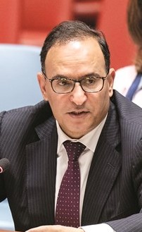 السفير منصور العتيبي لدى إلقاء كلمة الكويت﻿
