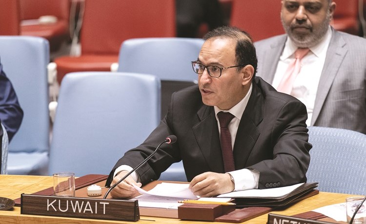 السفير منصور العتيبي يلقي كلمة الكويت في جلسة مجلس الأمن حول الحالة في أفغانستان﻿