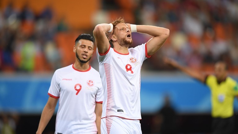 لاعب تونس وهبي خزري يسجل الهدف الثاني في مرمى بنما