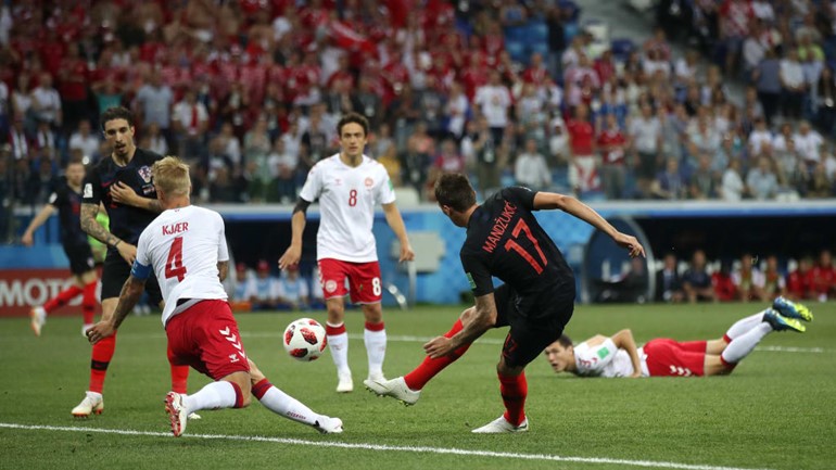 كرواتيا تقهر صمود الدنمارك بالفوز عليها 3-2 بضربات الترجيح بعد انتهاء الوقتين الاصلي والاضافي بالتعادل