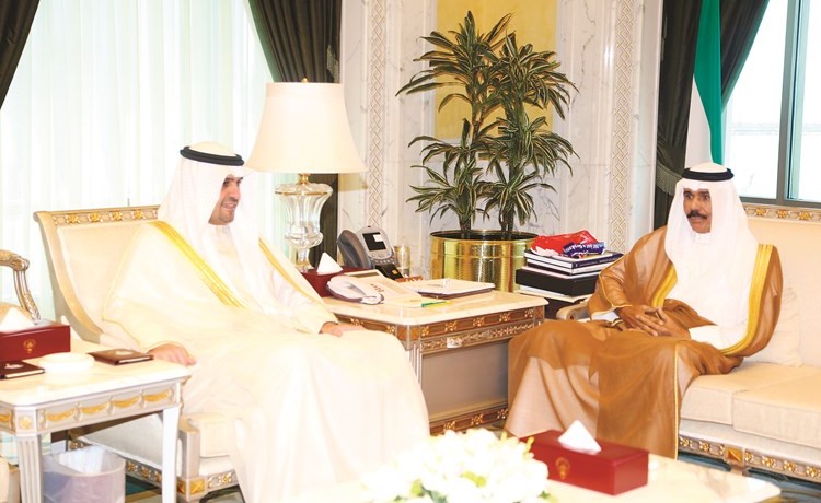 سمو ولي العهد الشيخ نواف الأحمد مستقبلا أنس الصالح ﻿