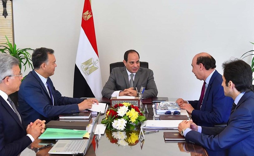 الرئيس عبدالفتاح السيسي خلال الاجتماع أمس﻿