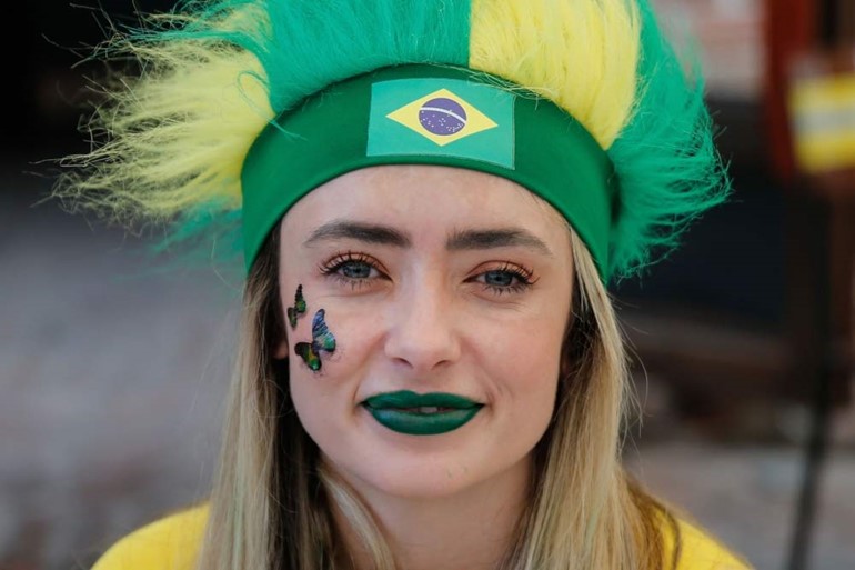 لاعب البرازيل ريناتو أجوستو يسجل هدف في مرمى بلجيكا