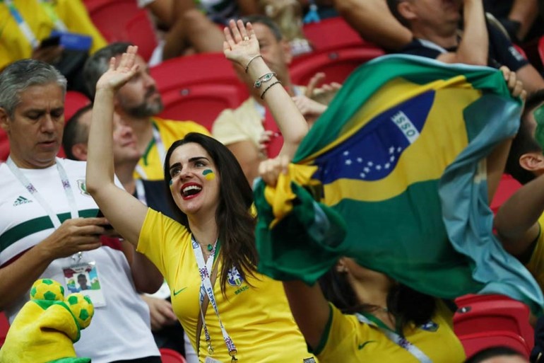 لاعب البرازيل ريناتو أجوستو يسجل هدف في مرمى بلجيكا