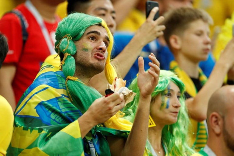 لاعب البرازيل ريناتو أجوستو يسجل هدف في مرمى بلجيكا