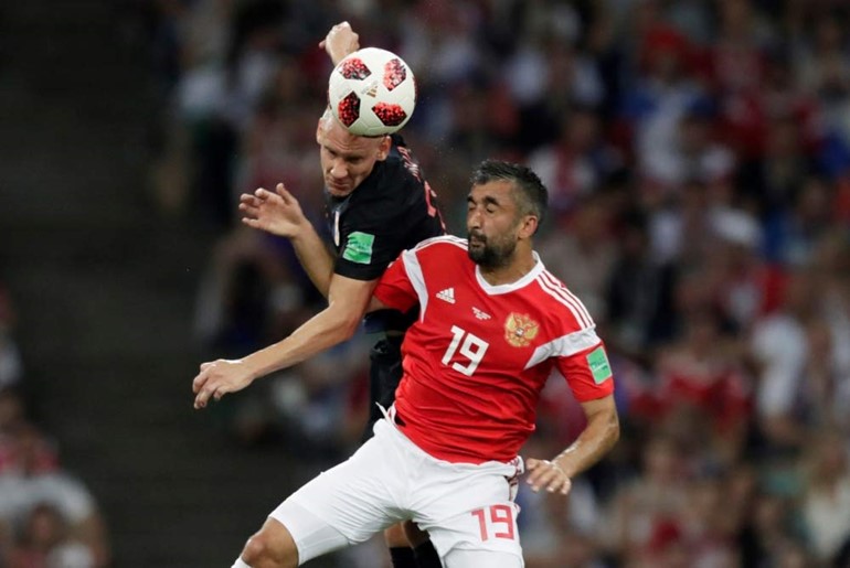 كرواتيا تقصي روسيا بركلات الترجيح 4-3 بعد انتهاء الوقتين الاصلي والاضافي 2-2 ويضرب موعدا مع انجلترا بنصف النهائي