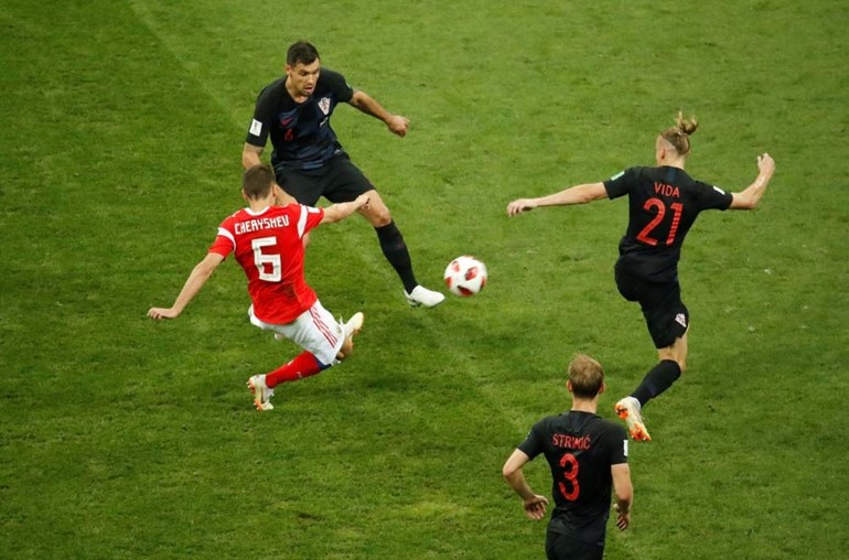 كرواتيا تقصي روسيا بركلات الترجيح 4-3 بعد انتهاء الوقتين الاصلي والاضافي 2-2 ويضرب موعدا مع انجلترا بنصف النهائي