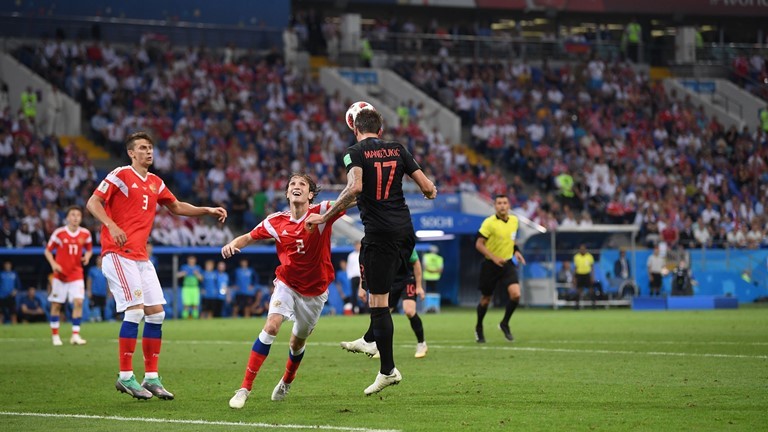 كرواتيا تقصي روسيا بركلات الترجيح 4-3 بعد انتهاء الوقتين الاصلي والاضافي 2-2 ويضرب موعدا مع انجلترا بنصف النهائي