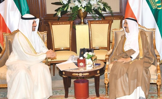 صاحب السمو الأمير الشيخ صباح الأحمد مستقبلا رئيس مجلس الأمة مرزوق الغانم ﻿