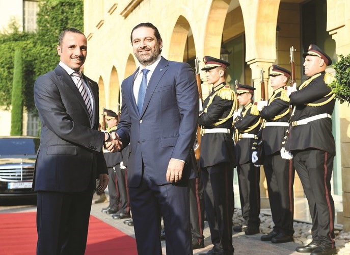 الغانم والحريري بعد انتهاء اللقاء﻿