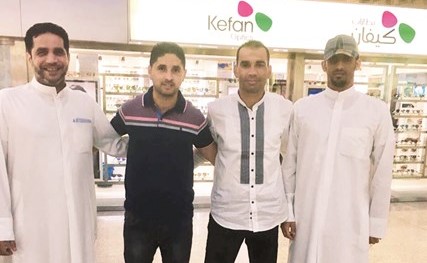 جمال القبندي ومهنا الغواص في استقبال الطاقم التونسي﻿