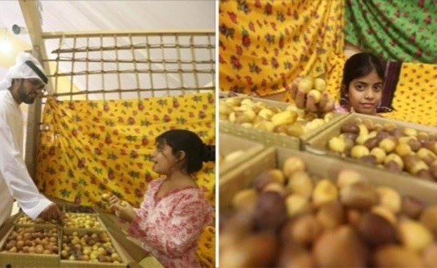 شاهد.. الطفلة "شما بطي".. أصغر تاجرة رطب في مهرجان إماراتي