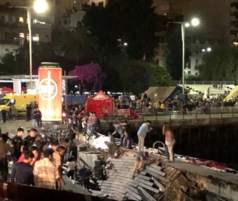 بالفيديو.. لحظة انهيار منصة حفل "راب" في إسبانيا وسقوط أكثر من 250 جريحاً