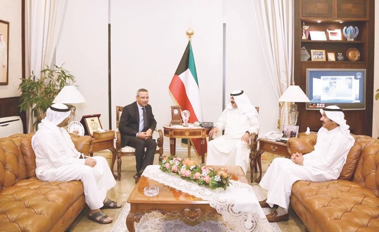  خالد الجارالله مستقبلا مدير مكتب برنامج الأغذية العالمي للأمم المتحدة لدول التعاون عبدالمجيد يحيى ﻿