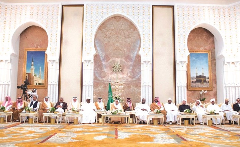  خادم الحرمين الشريفين يقيم حفل الاستقبال السنوي للرؤساء ورؤساء الحكومات وكبار الشخصيات الإسلامية الذين أدوا فريضة الحج هذا العام 	(واس)﻿