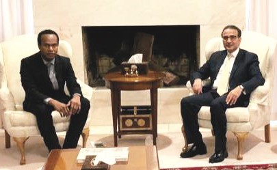 السفير نجيب البدر خلال لقائه القائم بأعمال المفوضية العليا لجمهورية فانواتو إيفاريستو شاليت ﻿