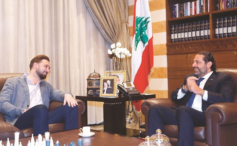 رئيس الحكومة المكلف سعد الحريري مستقبلا رئيس اللقاء الديموقراطي النائب تيمور جنبلاط في بيت الوسط	(محمود الطويل)﻿