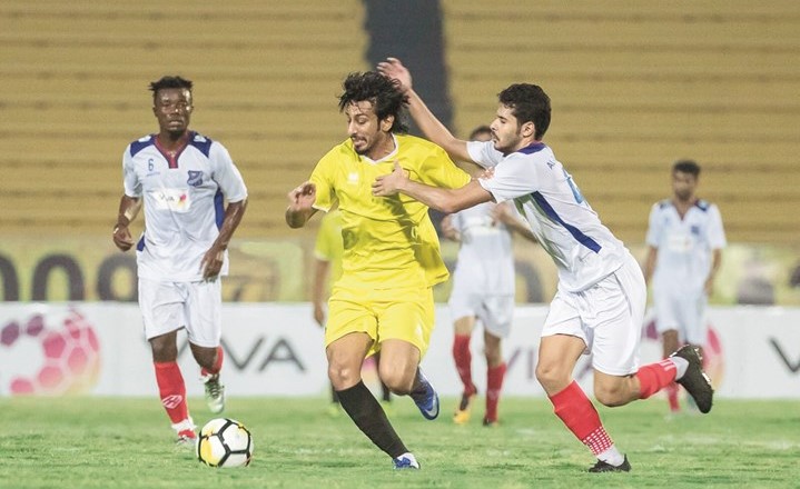  سيف الحشان خلال مشاركته أمام التضامن 	(المركز الاعلامي للقادسية)﻿