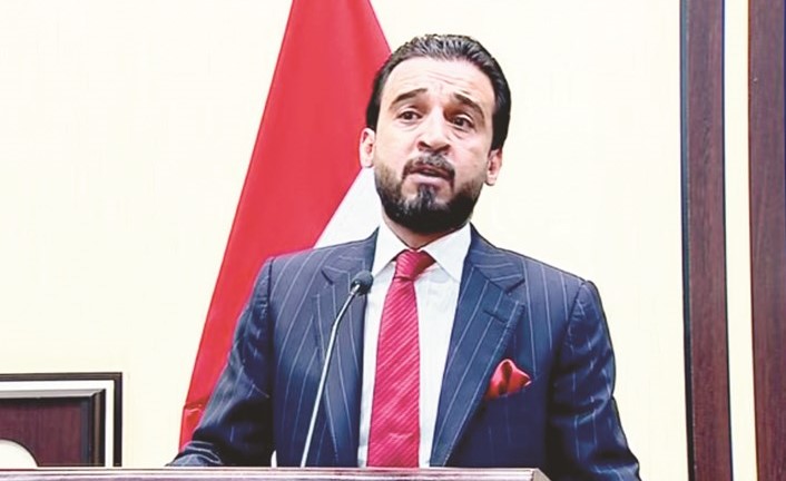 رئيس البرلمان العراقي المنتخب محمد الحلبوسي 	(ا.ف.پ)﻿