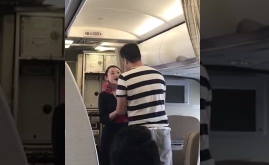 بالفيديو.. طرد مضيفة من عملها بسبب طلب يدها على متن الطائرة