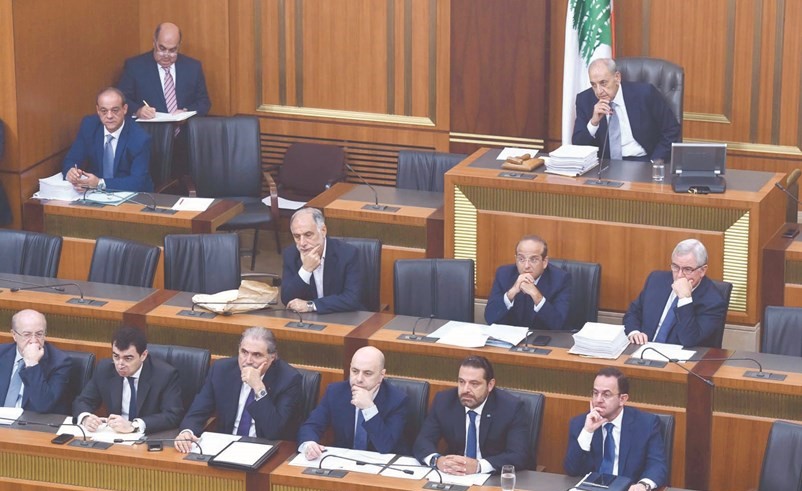 رئيس مجلس النواب نبيه بري مترئسا الجلسة التشريعية في مجلس النواب﻿