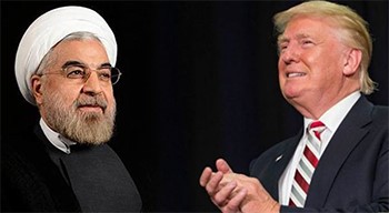 الرئيس الأميركي دونالد ترامب ونظيره الإيراني حسن روحاني