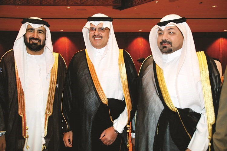 الشيخ يوسف العبدالله والسفير السعودي الأمير سلطان بن سعد والسفير الإماراتي رحمة الزعابي﻿