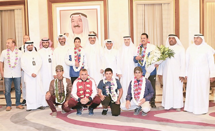 جانب من استقبال أبطال الرماية﻿