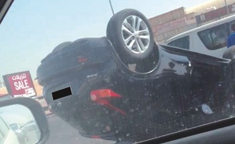 المركبة انقلبت بقائدها ﻿