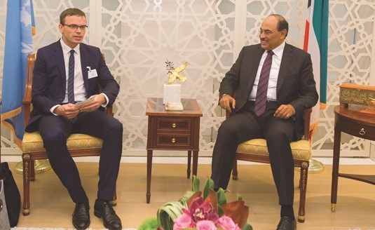 الشيخ صباح الخالد مع وزير خارجية إستونيا سفين ميكسر﻿