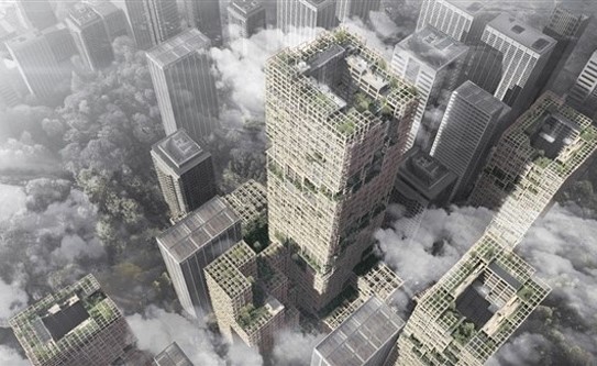 أطول ناطحة سحاب خشبية في العالم تعرض في سيتي سكيب دبي