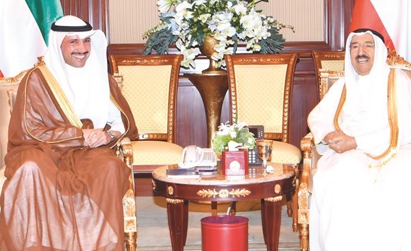  صاحب السمو الأمير الشيخ صباح الأحمد مستقبلا رئيس مجلس الأمة مرزوق الغانم ﻿