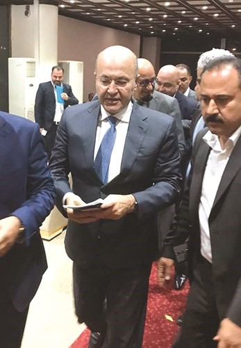 الرئيس العراقي المنتخب برهم صالح 	(ا.ف.پ)﻿