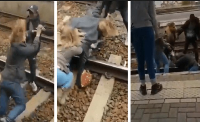 بالفيديو.. اعتداء عنصري على شاب أسود في بلجيكا يسبب "هوشة" نسائية