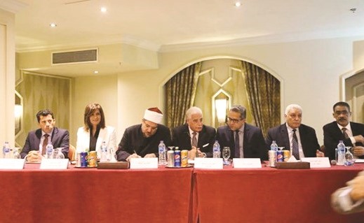 جانب من مؤتمر الإعلان عن ملتقى سانت كاترين للسلام العالمي﻿