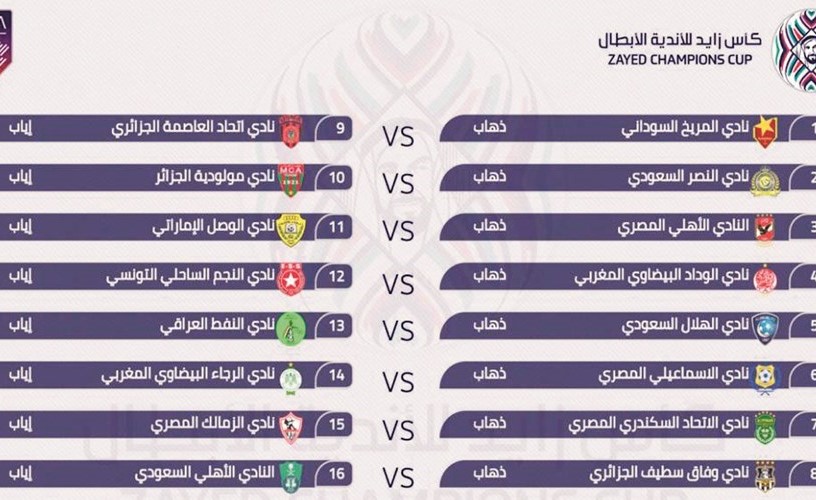 مواجهات قوية بدور الـ 16 من البطولة العربية