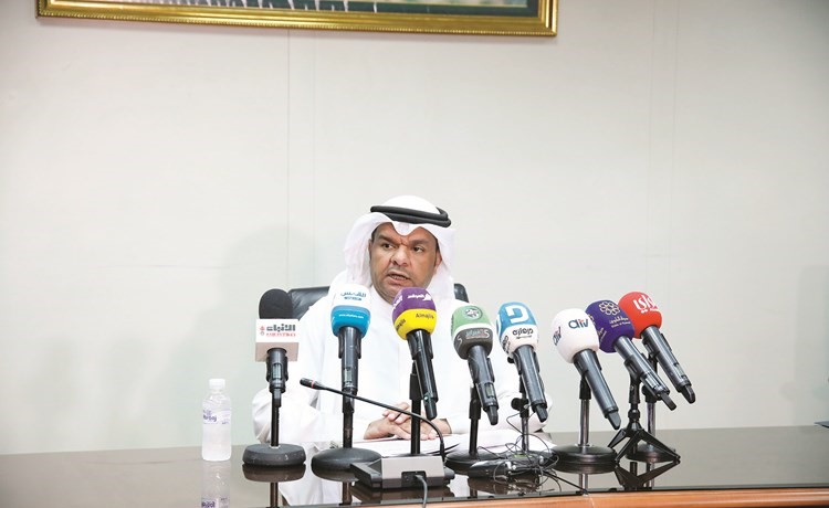 ﻿م. إبراهيم الناشي خلال المؤتمر الصحافي (زين علام)﻿