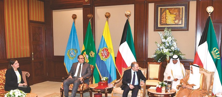 صاحب السمو الأمير الشيخ صباح الأحمد مستقبلا وزير الخارجية والمغتربين بجمهورية لبنان جبران باسيل ﻿
